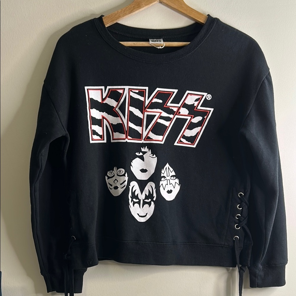 2017‎ Kiss Band Cropped Sweatshirt Crewneck Black women size Size Medium